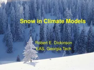 Snow in Climate Models