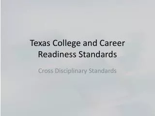 Texas College and Career Readiness Standards