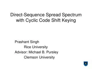 Direct-Sequence Spread Spectrum with Cyclic Code Shift Keying