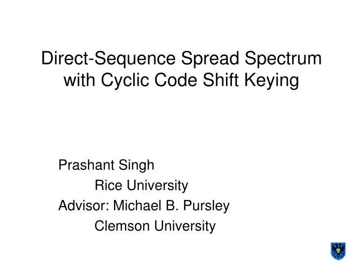 direct sequence spread spectrum with cyclic code shift keying