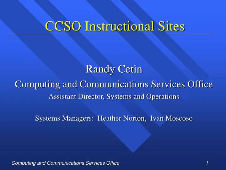 ccso instructional sites