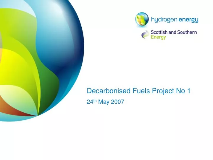 decarbonised fuels project no 1
