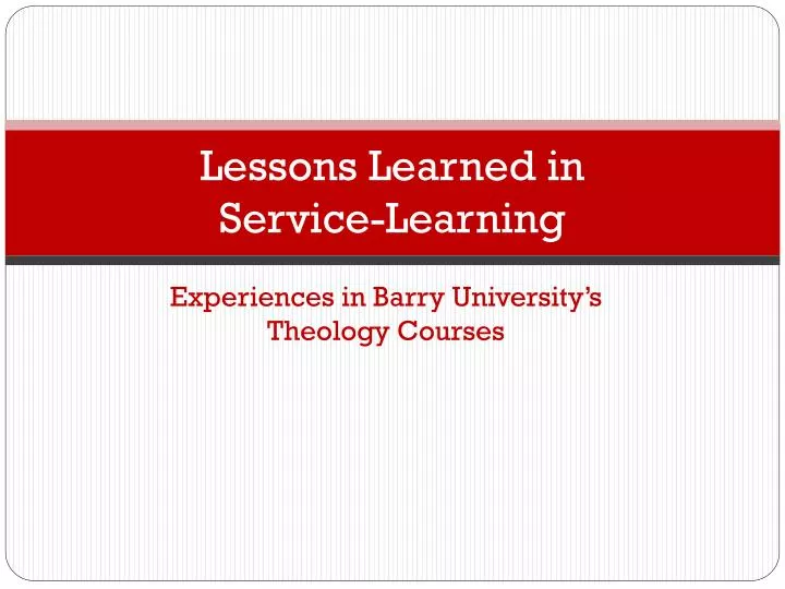 lessons learned in service learning