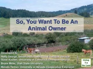 So, You Want To Be An Animal Owner