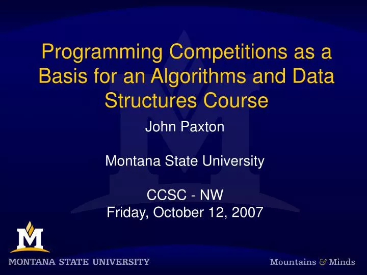 programming competitions as a basis for an algorithms and data structures course