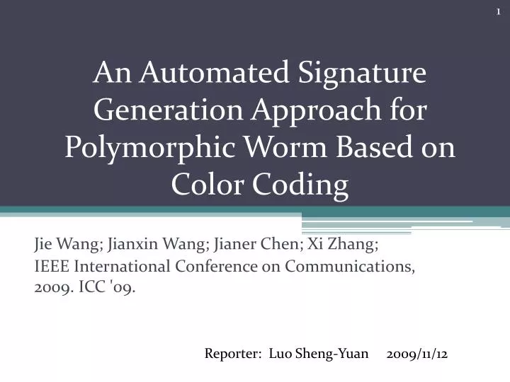 an automated signature generation approach for polymorphic worm based on color coding