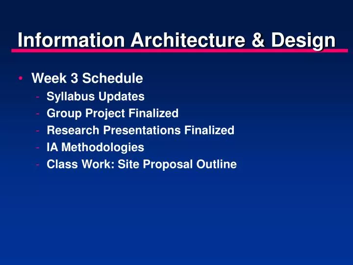 information architecture design