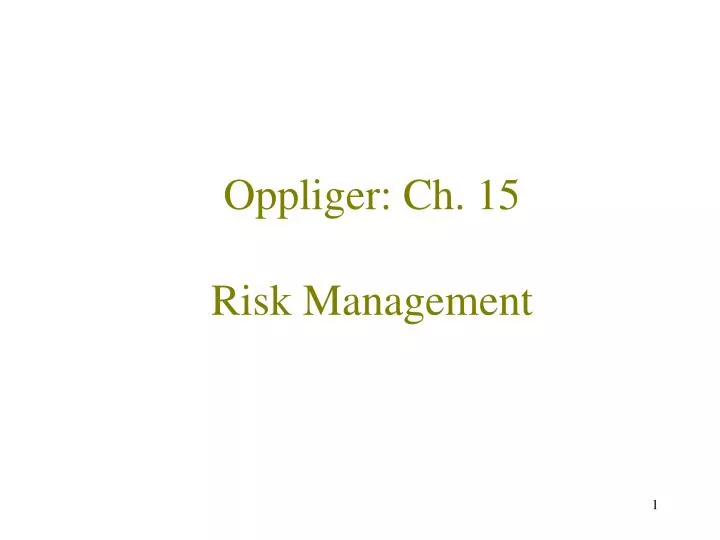 oppliger ch 15 risk management