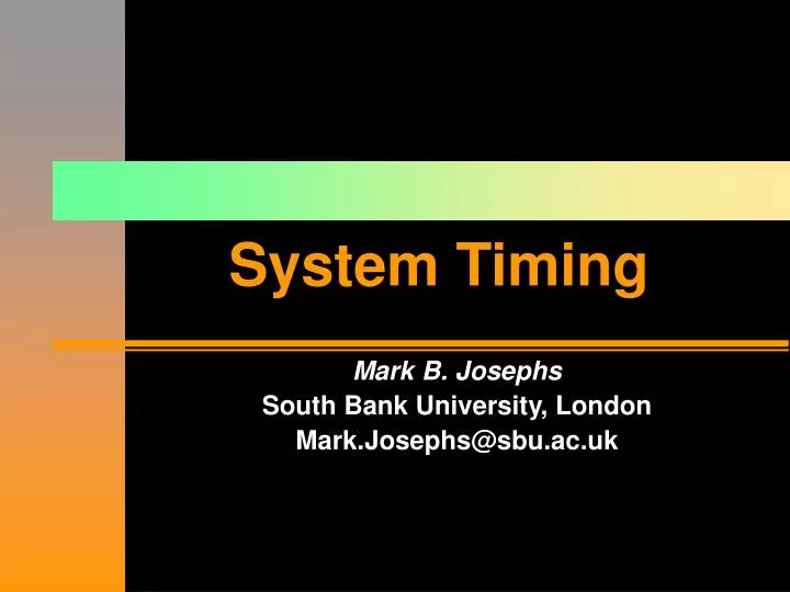 system timing