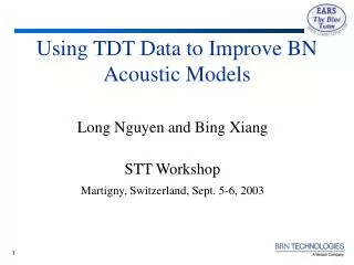 Using TDT Data to Improve BN Acoustic Models