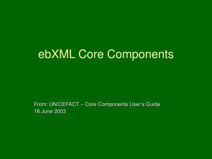 ebxml core components