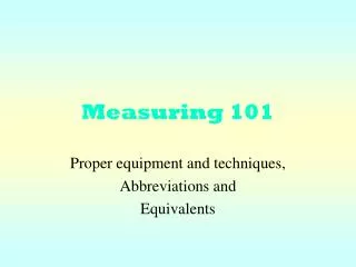 Measuring 101