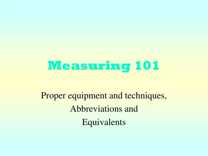 measuring 101