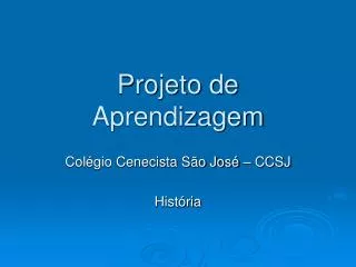 projeto de aprendizagem