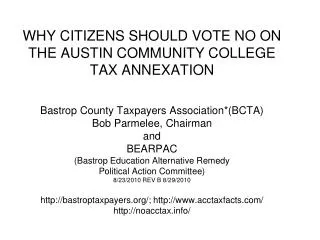 Bastrop is home to high taxation &amp; wasteful spending