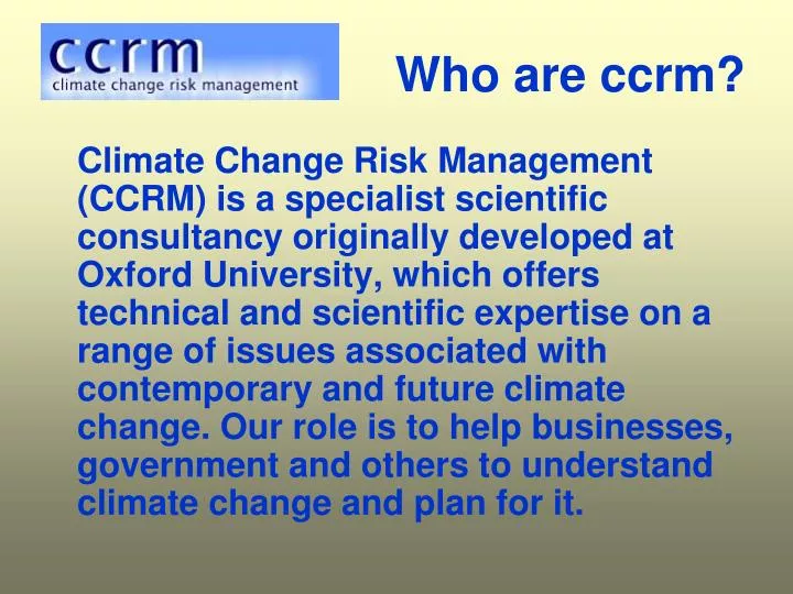 who are ccrm