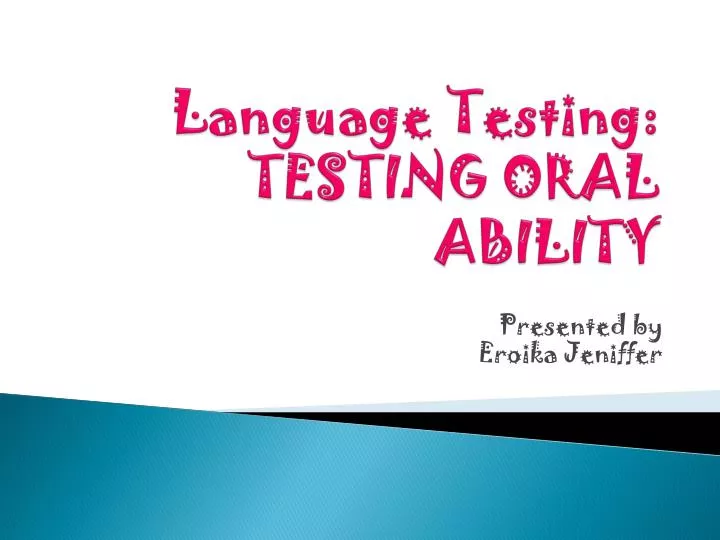 language testing testing oral ability