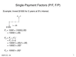 single payment factors p f f p