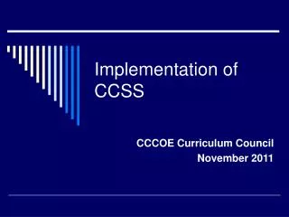 implementation of ccss