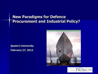 New Paradigms for Defence Procurement and Industrial Policy?