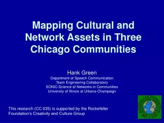 Mapping Cultural and Network Assets in Three Chicago Communities