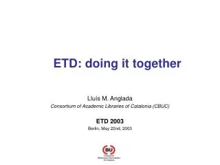 ETD: doing it together