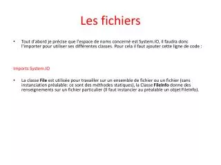 les fichiers