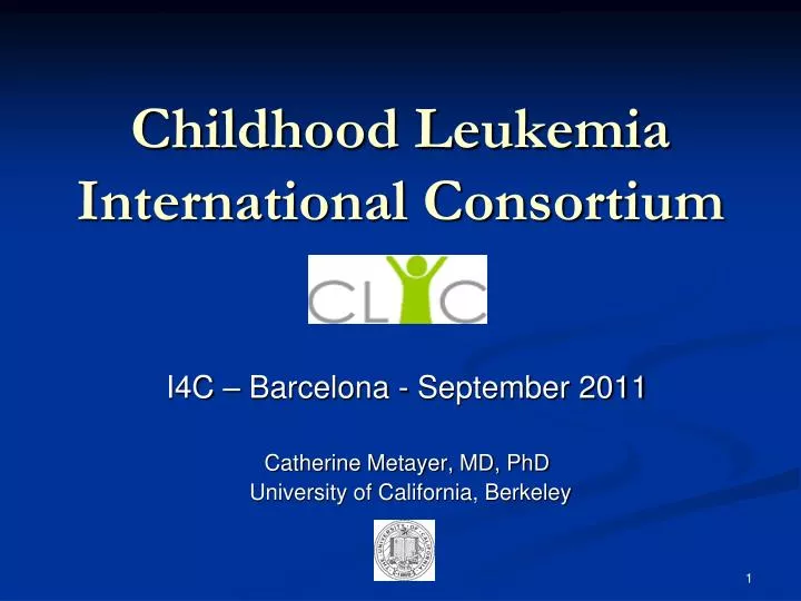 childhood leukemia international consortium
