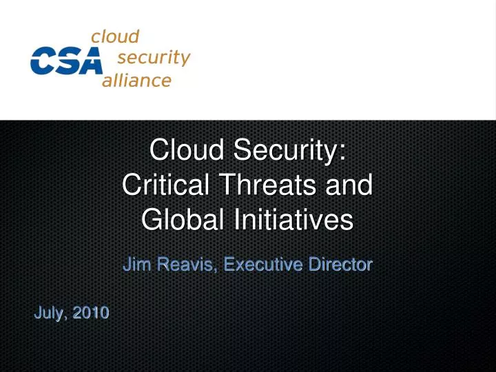 cloud security critical threats and global initiatives