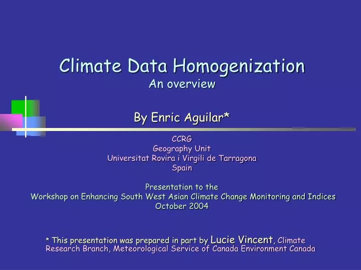 climate data homogenization an overview