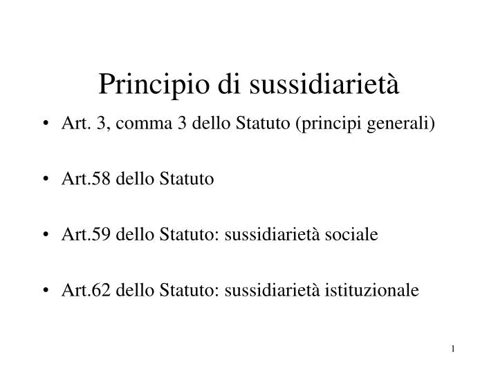 principio di sussidiariet