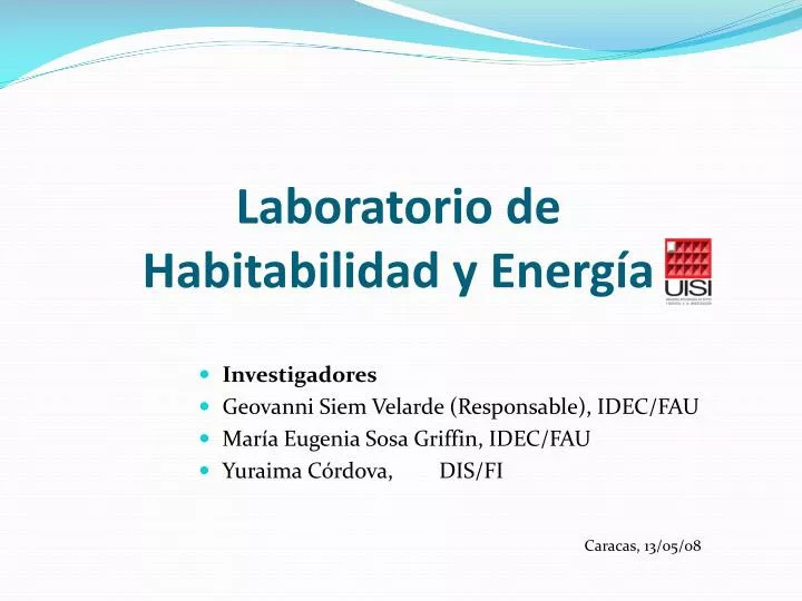 laboratorio de habitabilidad y energ a