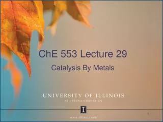 ChE 553 Lecture 29