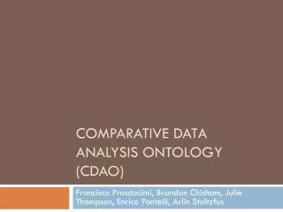 Comparative Data Analysis Ontology (CDAO)