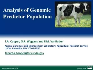 Analysis of Genomic Predictor Population