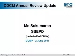 CDCM Annual Review Update