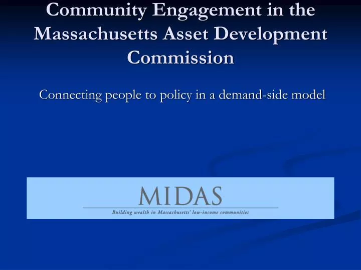 community engagement in the massachusetts asset development commission
