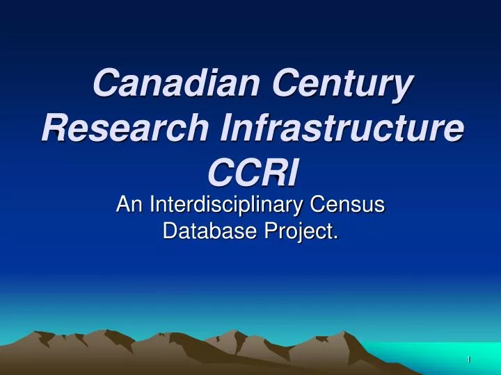 canadian century research infrastructure ccri