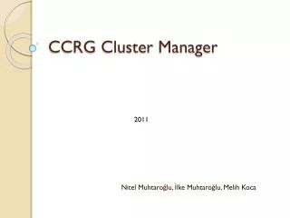 CCRG Cluster Manager