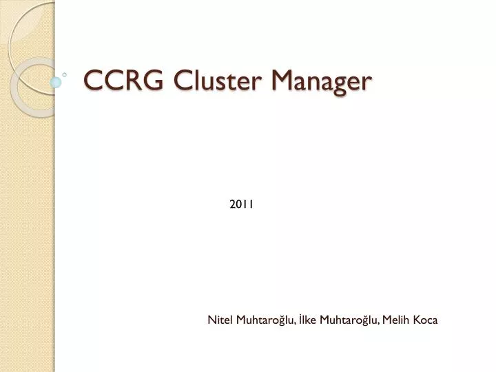 ccrg cluster manager