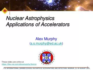 Nuclear Astrophysics Applications of Accelerators