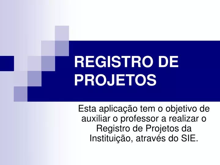 registro de projetos