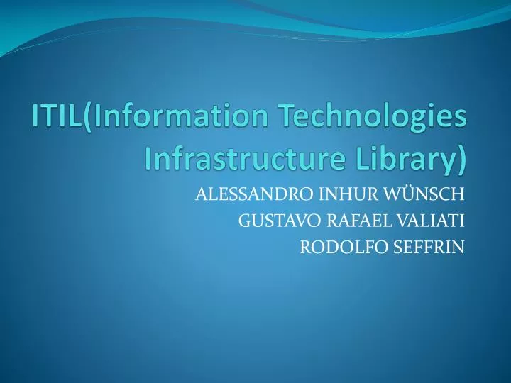 itil information technologies infrastructure library