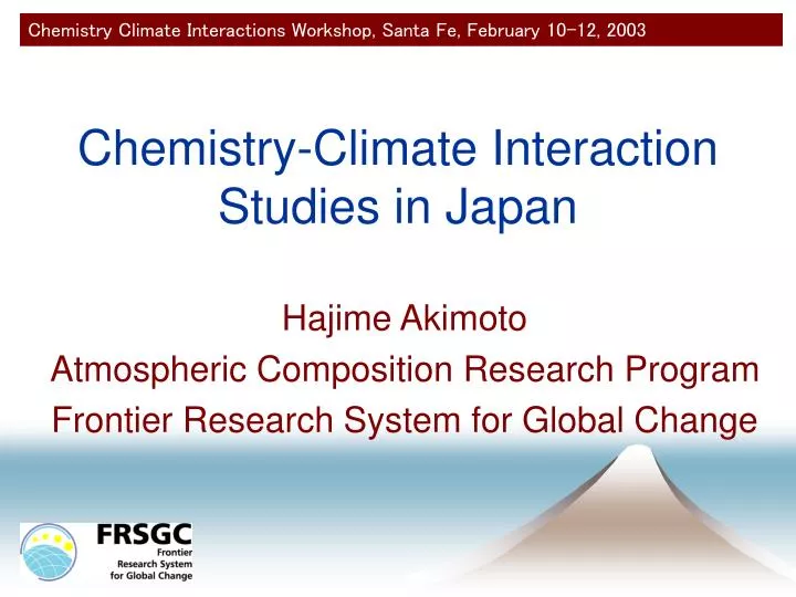 chemistry climate interaction studies in japan