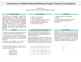 Introduction to Mathematical Modeling through Financial Calculations