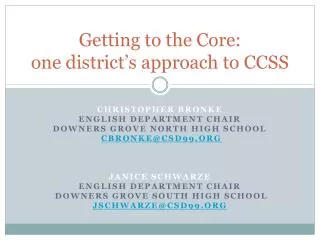 Getting to the Core: one district’s approach to CCSS