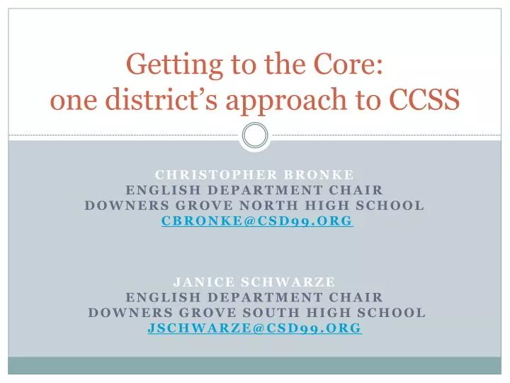 getting to the core one district s approach to ccss