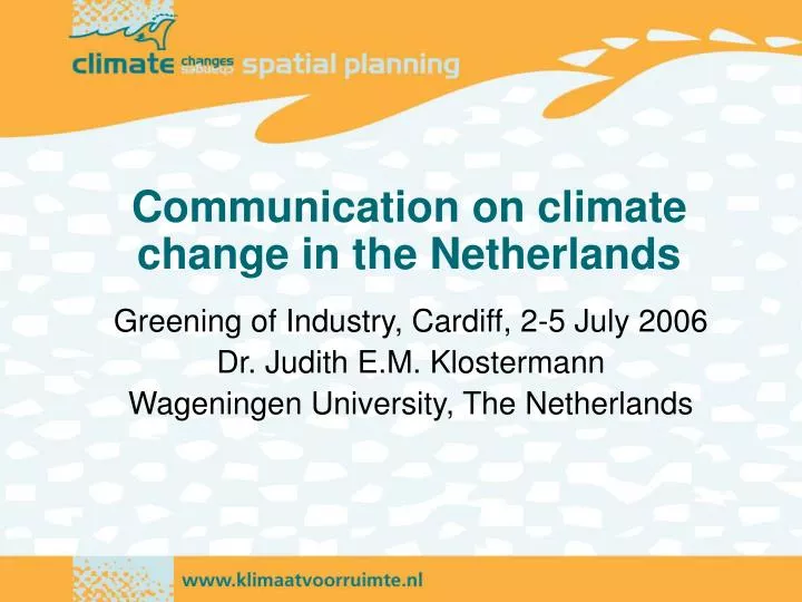 communication on climate change in the netherlands