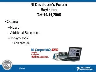 NI Developer’s Forum Raytheon Oct 10-11,2006