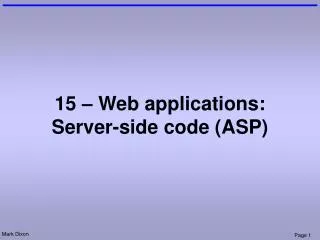 15 – Web applications: Server-side code (ASP)